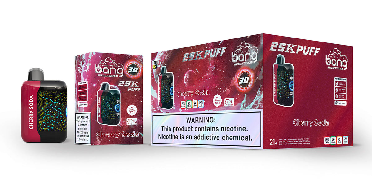 Bang Starry  25000 Puffs 25K Smart Full Screen Turn Ice Wholesale Disposable Vape Puff  Prefilled Pod-850mAh Battery, 30ml E-liquid, Multiple Nicotine 16 Flavors