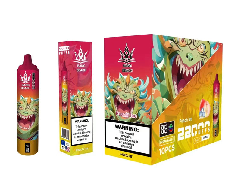 Disposable Vape Bang Beach 22000 Puffs With 850mah Battery And 36ml Liquid-850mAh Battery, 40ml E-liquid, Multiple Nicotine 12 Flavors