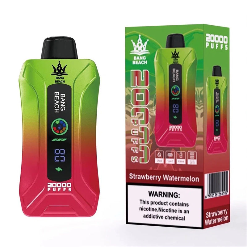 Factory Bang Beach 20000 Puff 20000 With Screen Display 0% 2% 3% 5% Nicotine Disposable Vape-650mAh Battery, 35ml E-liquid, Multiple Nicotine 12 Flavors