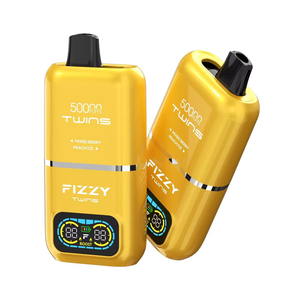 Fizzy Twins 50000 Puffs Dual Tank Double Flavor 12 Colors 2% 5% Low Nicotine Bulk Buy Rechargeable Disposable Vapes Pen Wholesale