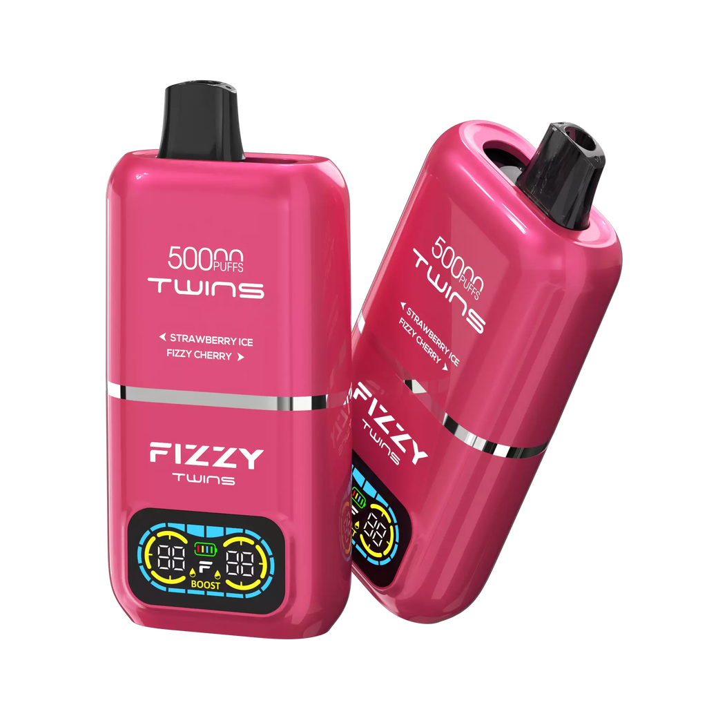 Fizzy Twins 50000 Puffs Dual Tank Double Flavor 12 Colors 2% 5% Low Nicotine Bulk Buy Rechargeable Disposable Vapes Pen Wholesale