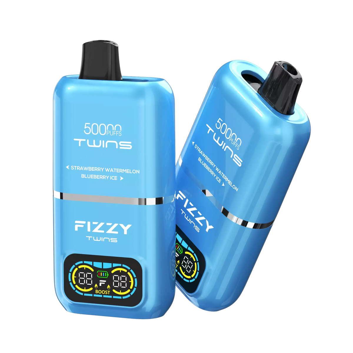 Fizzy Twins 50000 Puffs Dual Tank Double Flavor 12 Colors 2% 5% Low Nicotine Bulk Buy Rechargeable Disposable Vapes Pen Wholesale