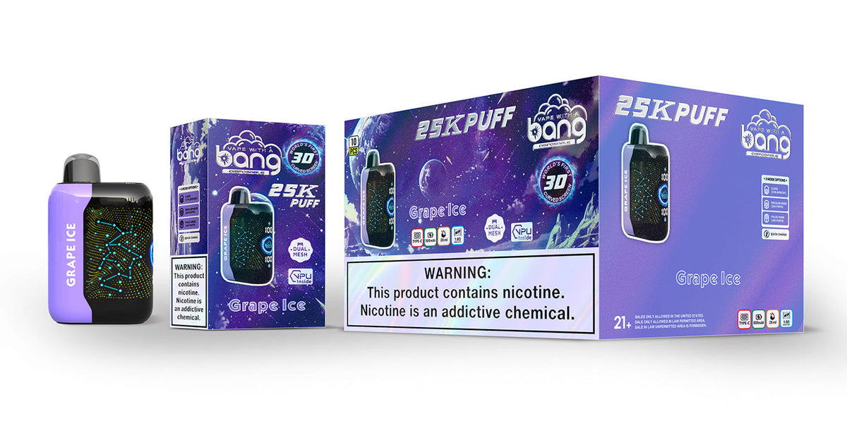 Bang Starry  25000 Puffs 25K Smart Full Screen Turn Ice Wholesale Disposable Vape Puff  Prefilled Pod-850mAh Battery, 30ml E-liquid, Multiple Nicotine 16 Flavors