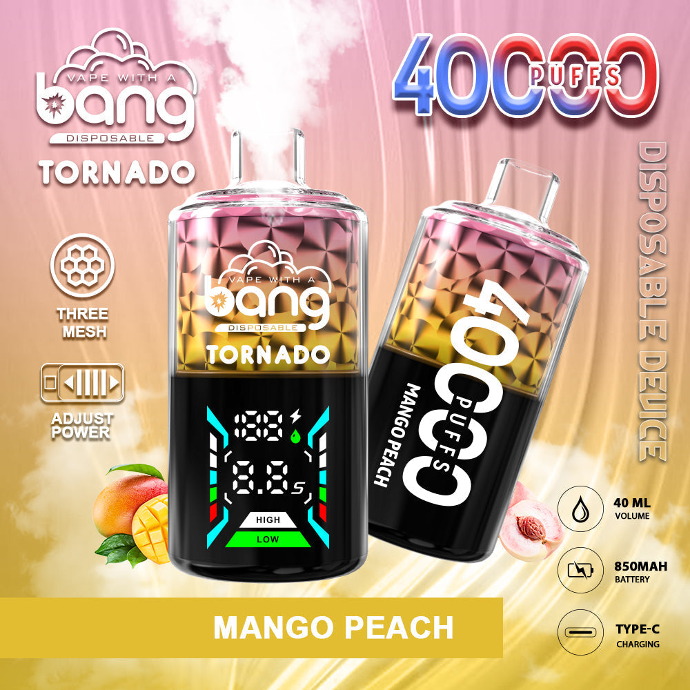 Bang 40000 Puffs 40K Pro Puffs Smart Full Screen Description Disposable Vape Pen E Cigarette 30ml 850mAh Prefilled