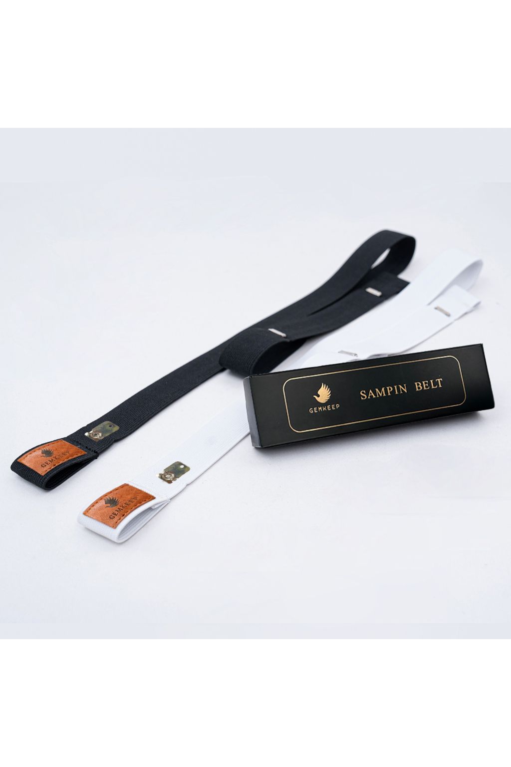 Premium Elastic Adjustable Belt – Black/White