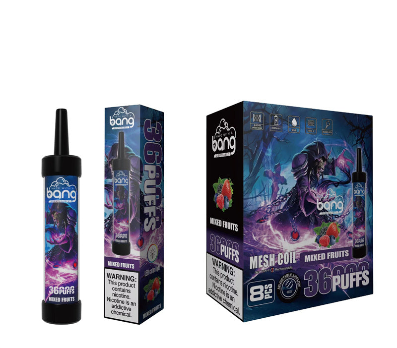 Original Bang 36000 Puffs With Sub Ohm Mesh Coils Dtl Disposable Vape Device E-Cigarette-650mAh Battery, 40ml E-liquid, Multiple Nicotine 12 Flavors