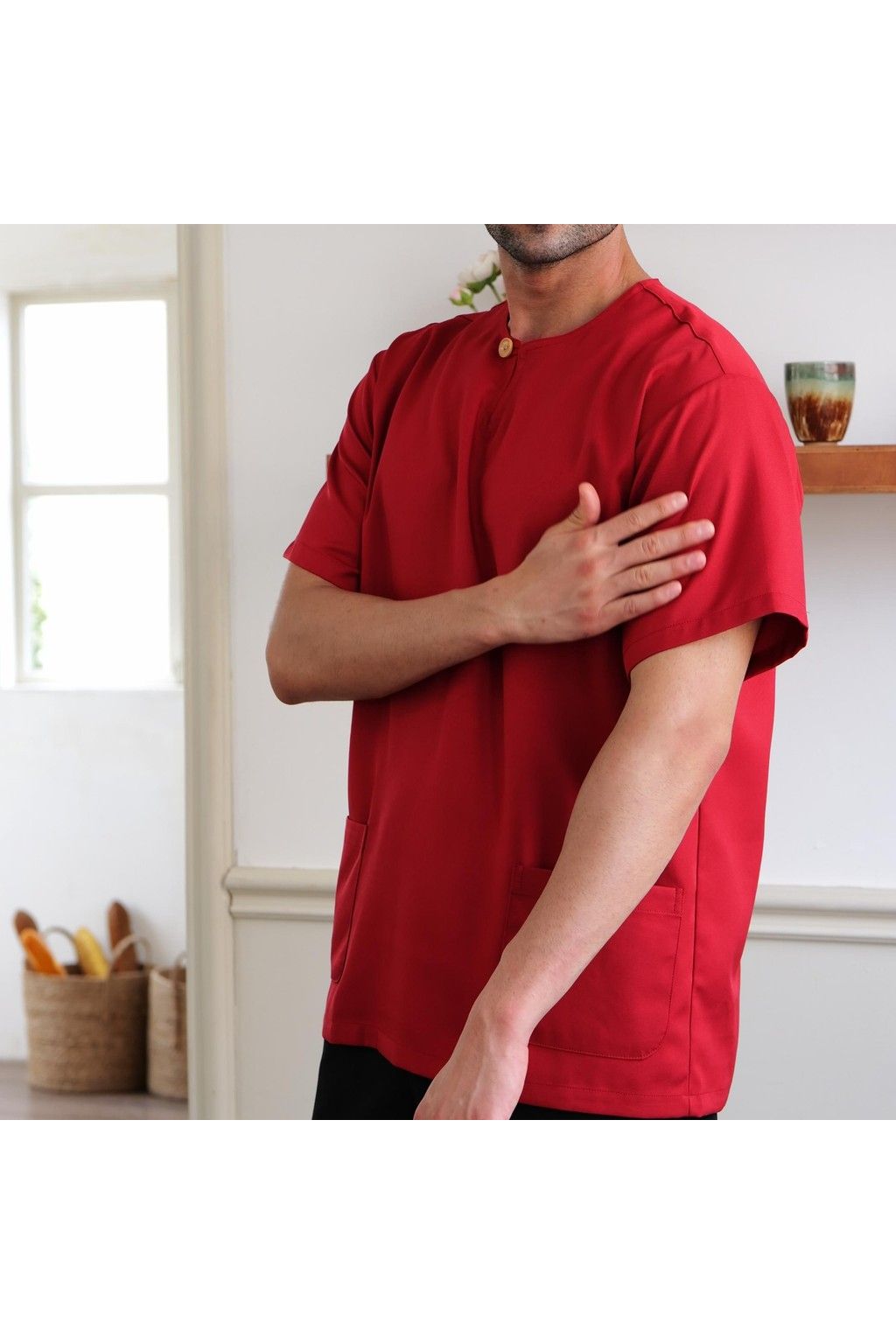Kurta Ironless Butang – Fabrik Abloh Crepe Premium, Potongan Santai