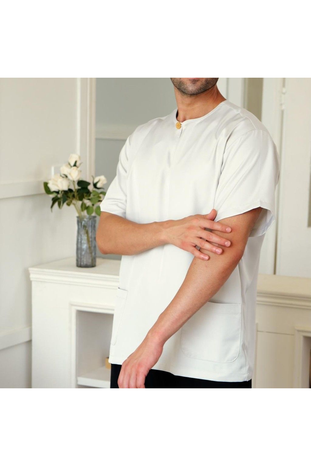 Kurta Ironless Butang – Fabrik Abloh Crepe Premium, Potongan Santai