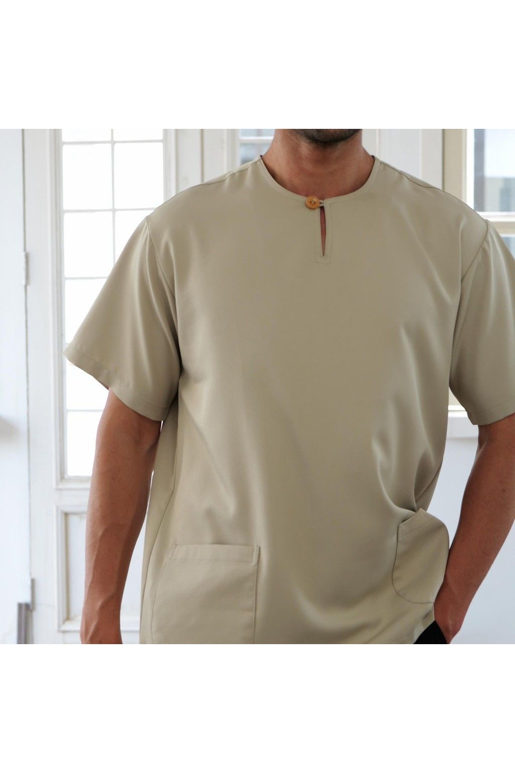 Kurta Ironless Butang – Fabrik Abloh Crepe Premium, Potongan Santai