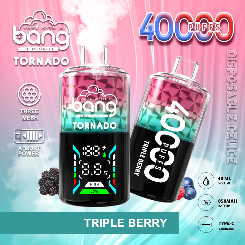 Bang 40000 Puffs 40K Pro Puffs Smart Full Screen Description Disposable Vape Pen E Cigarette 30ml 850mAh Prefilled