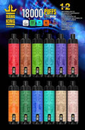 Bang King 18000 Puffs Disposable Vape Dtl Dual Mesh Shisha Puff 18k With Electronic Cigarette-650mAh Battery, 20ml E-liquid, Multiple Nicotine 12 Flavors