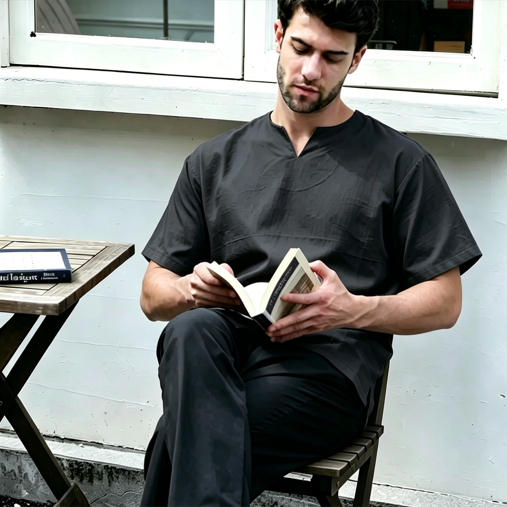 Comfy V-Neck Men's Prayer Shirt - Moisture-Wicking Casual Kurta
