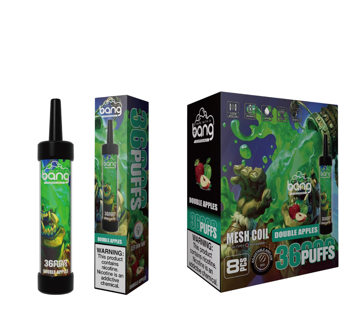 BangKing 36K Puffs Smart Full Screen Turn Ice Wholesale Disposable Vape Puff 36k Prefilled Pod-850mAh Battery, 30ml E-liquid, Multiple Nicotine 12 Flavors