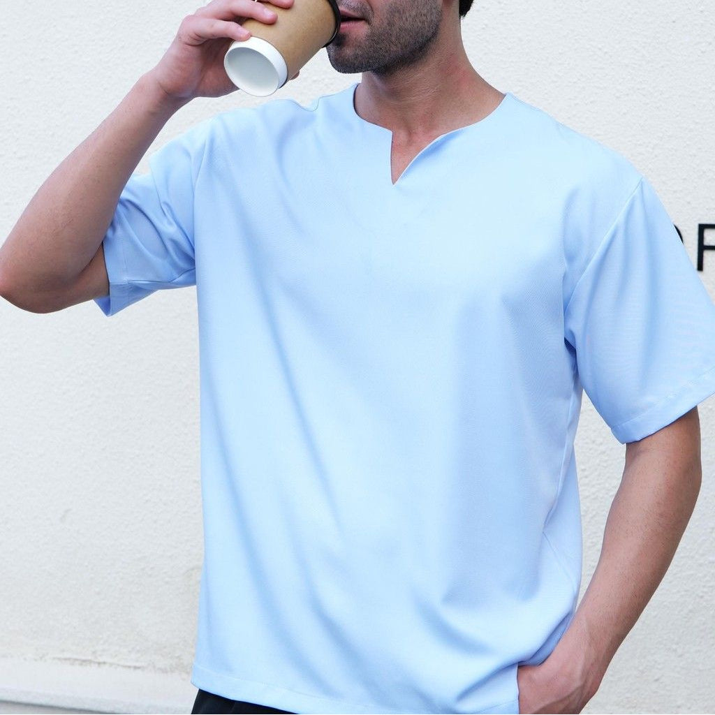 Modern V-Neck Kurta Moden Light Blue Top
