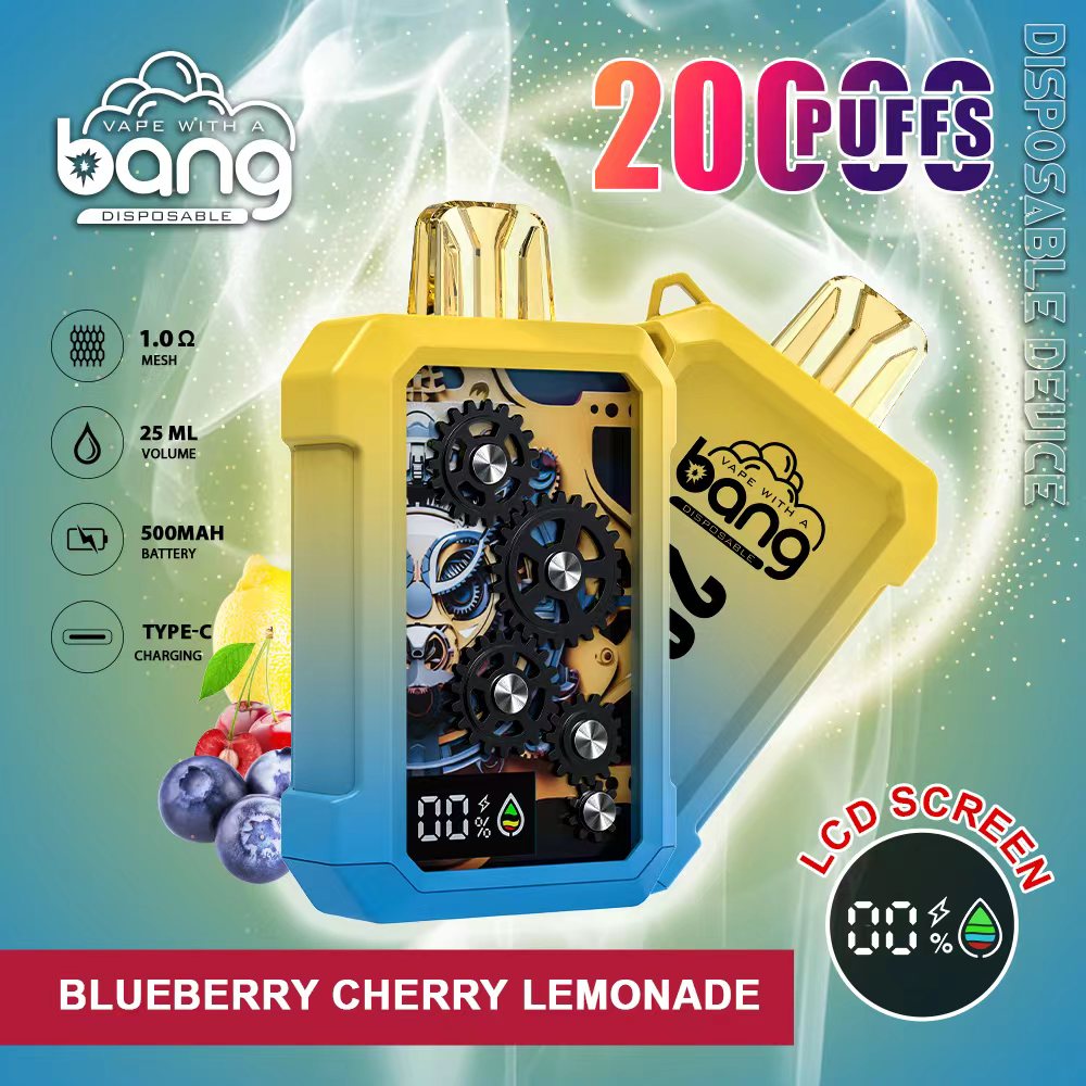 Bang 20000 Puffs 20K Smart Full Screen Turn Ice Wholesale Disposable Vape Puff 36k Prefilled Pod-500mAh Battery, 25ml E-liquid, Multiple Nicotine 12 Flavors