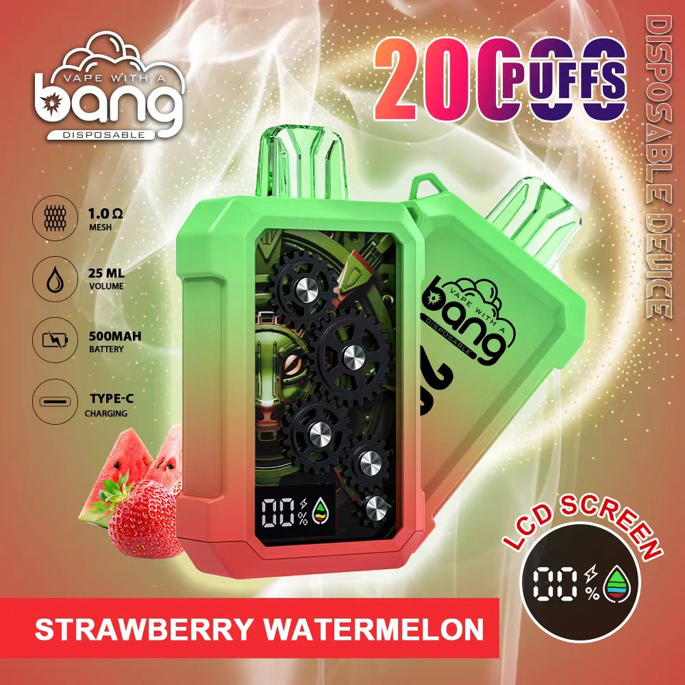 Bang 20000 Puffs 20K Smart Full Screen Turn Ice Wholesale Disposable Vape Puff 36k Prefilled Pod-500mAh Battery, 25ml E-liquid, Multiple Nicotine 12 Flavors