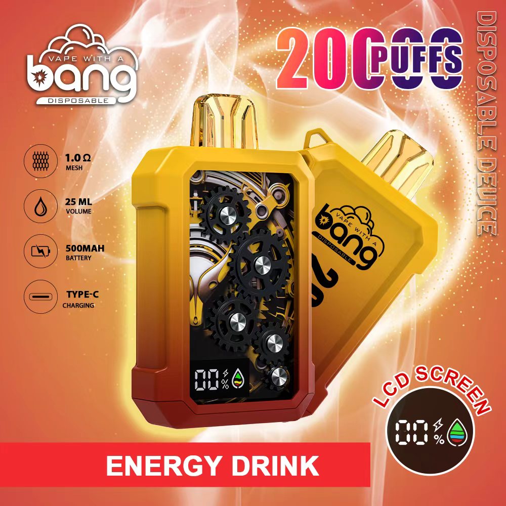 Bang 20000 Puffs 20K Smart Full Screen Turn Ice Wholesale Disposable Vape Puff 36k Prefilled Pod-500mAh Battery, 25ml E-liquid, Multiple Nicotine 12 Flavors
