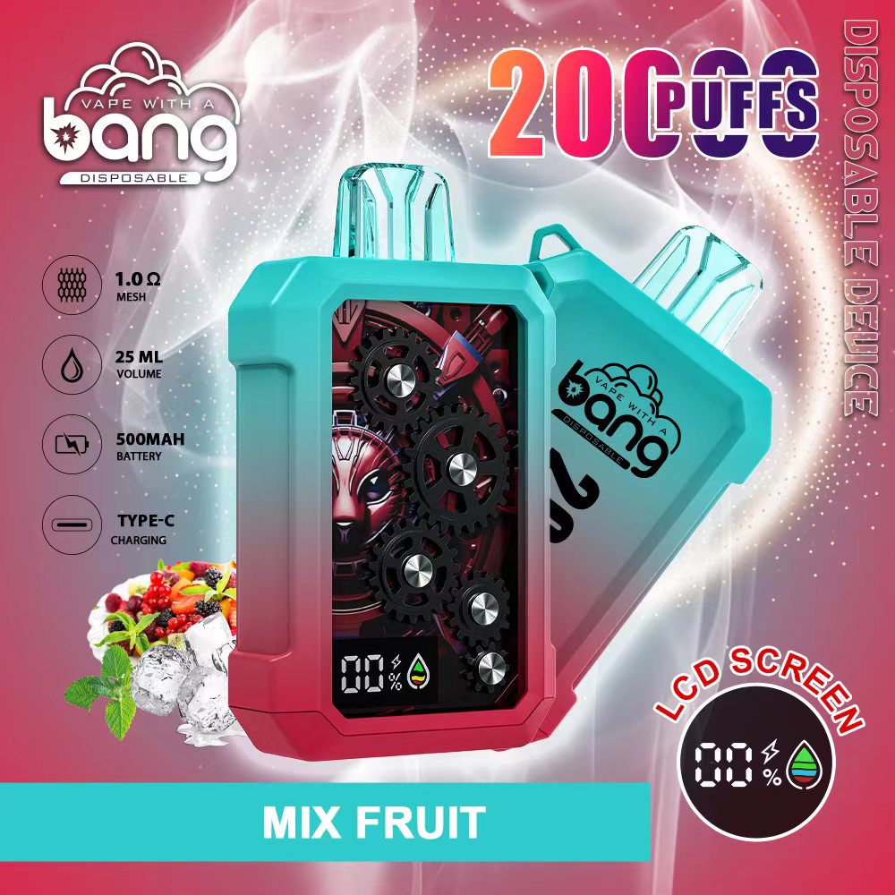 Bang 20000 Puffs 20K Smart Full Screen Turn Ice Wholesale Disposable Vape Puff 36k Prefilled Pod-500mAh Battery, 25ml E-liquid, Multiple Nicotine 12 Flavors