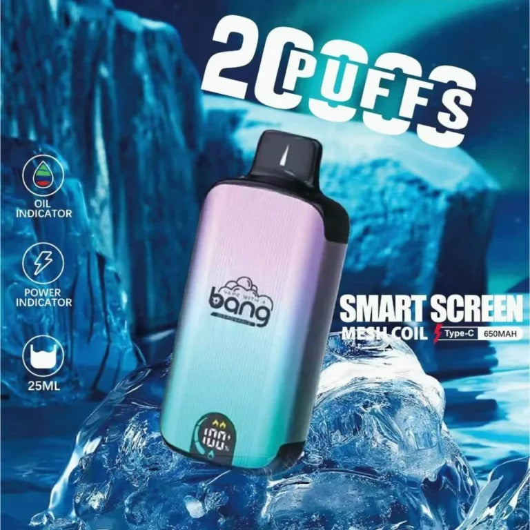 Bang King Double Crystal 20000 Puffs Vape(0% to 5% Nicotine) 20K Disposable Vape Pen E Cigarette Prefilled 25ml 650mAh 12 Flavors