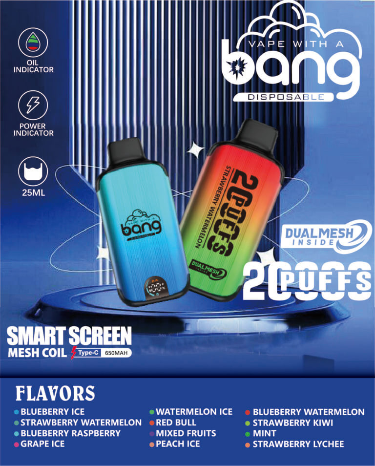 Bang King Double Crystal 20000 Puffs Vape(0% to 5% Nicotine) 20K Disposable Vape Pen E Cigarette Prefilled 25ml 650mAh 12 Flavors