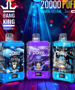 Bang King Double Crystal 20000 Puffs Vape (0% to 5% Nicotine) 20K Disposable Vape Pen E Cigarette Prefilled 25ml 650mAh 12 Flavors